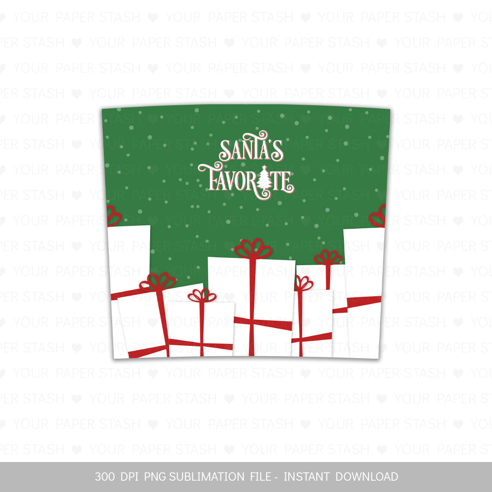 Red Green Santa's Favorite Skinny Tumbler Sublimation PNG
