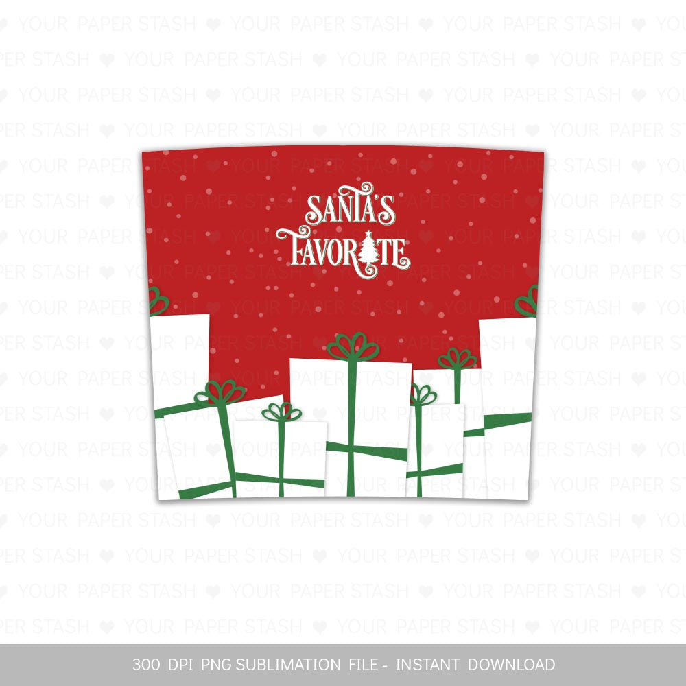 Red Green Santa's Favorite Skinny Tumbler Sublimation PNG