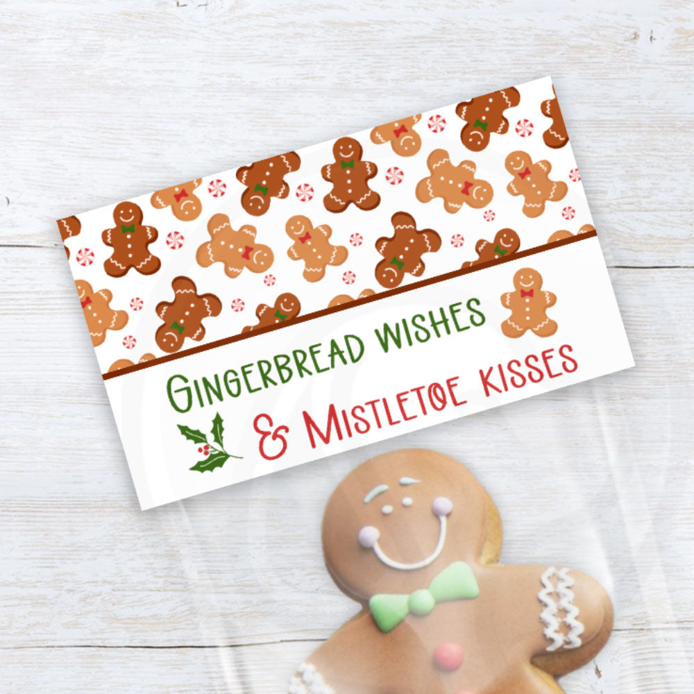 gingerbread man cookie bag topper, Christmas treat bag toppers