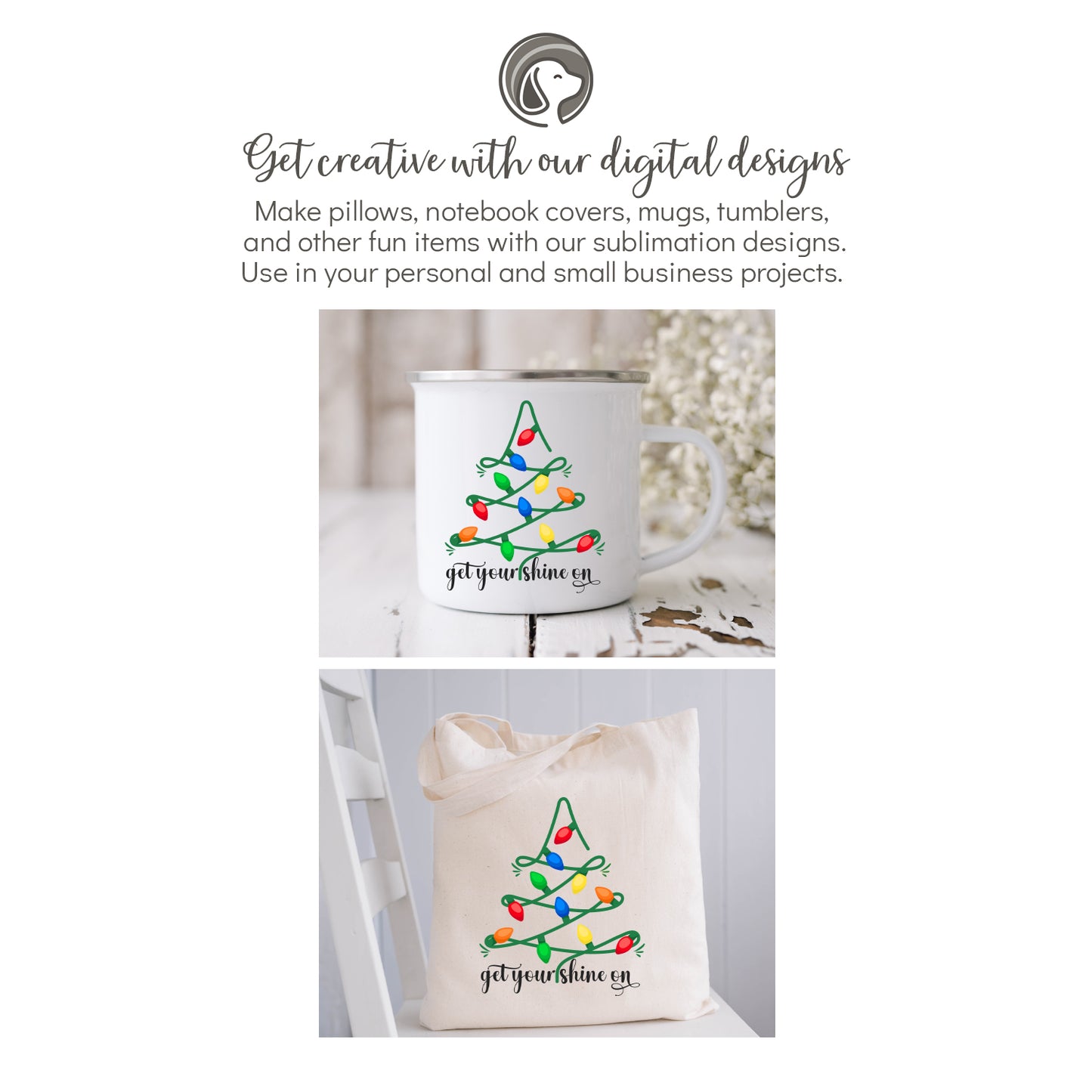 Christmas Tree Lights Sublimation PNG Design