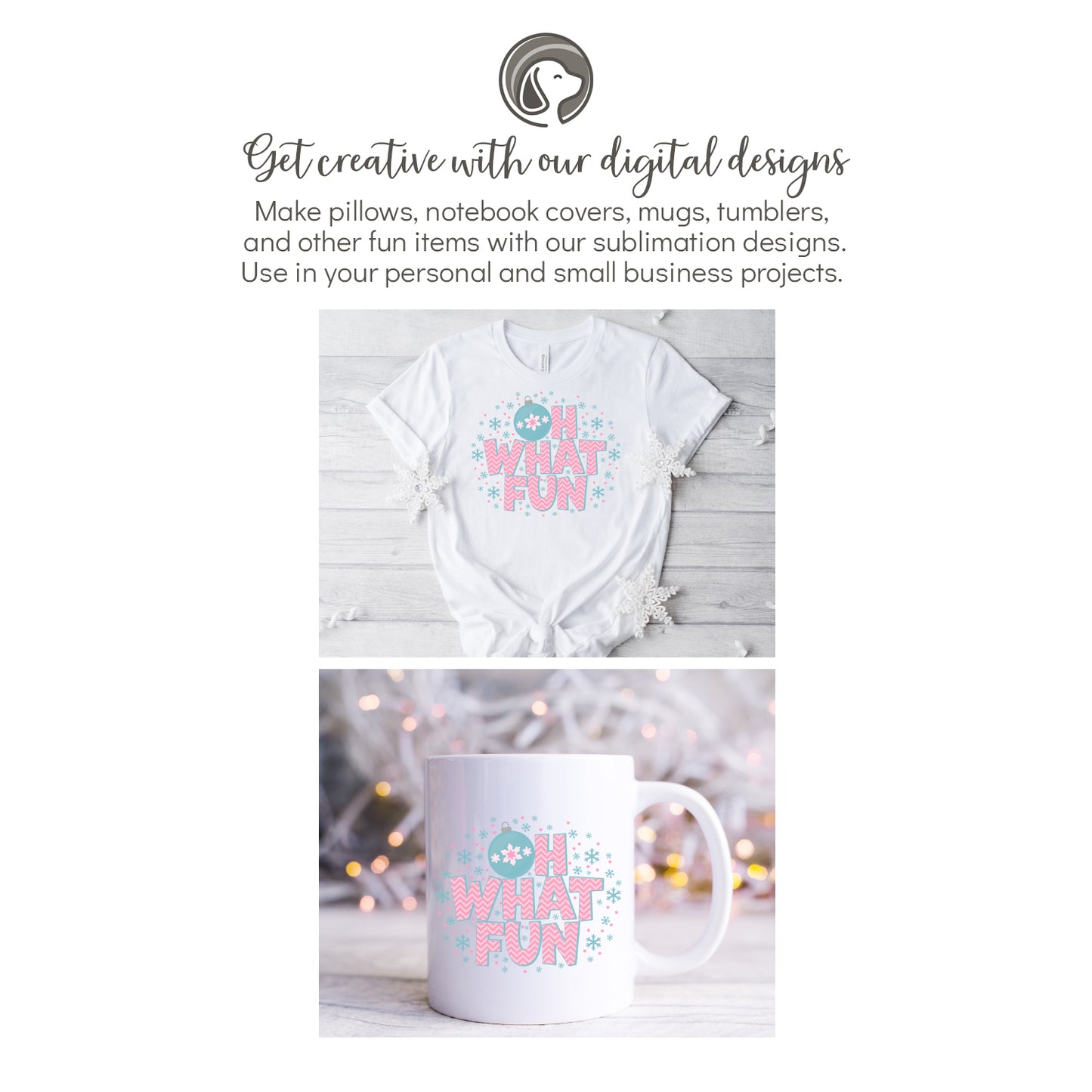 Oh What Fun Retro Christmas Sublimation PNG Design