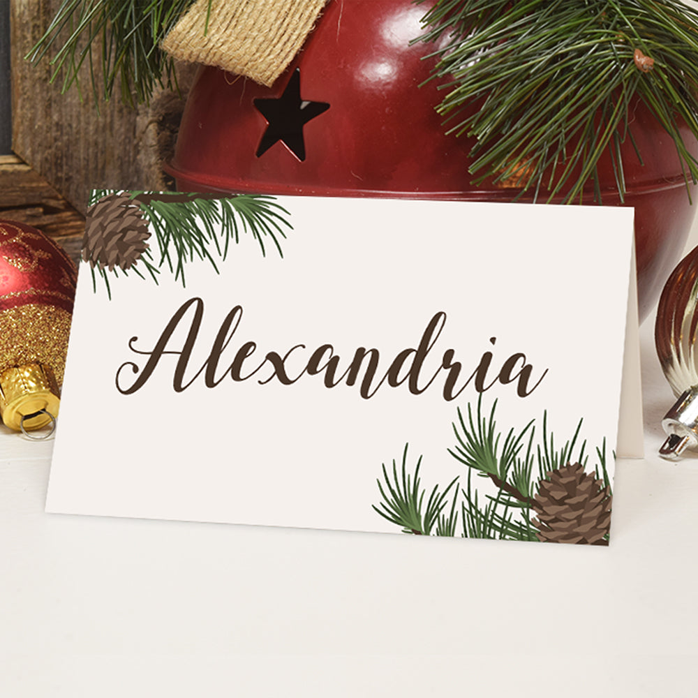 printable Christmas tent food name cards editable Word document