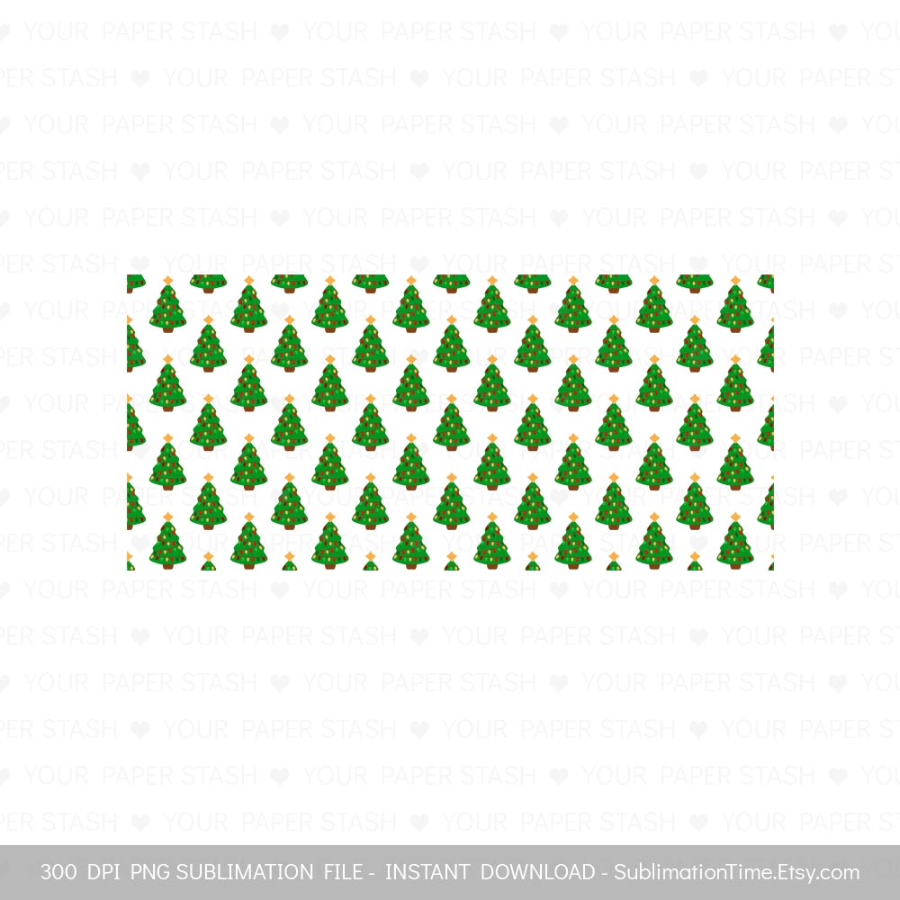 Christmas Tree Beer Can Glass Jar Wrap Sublimation Design