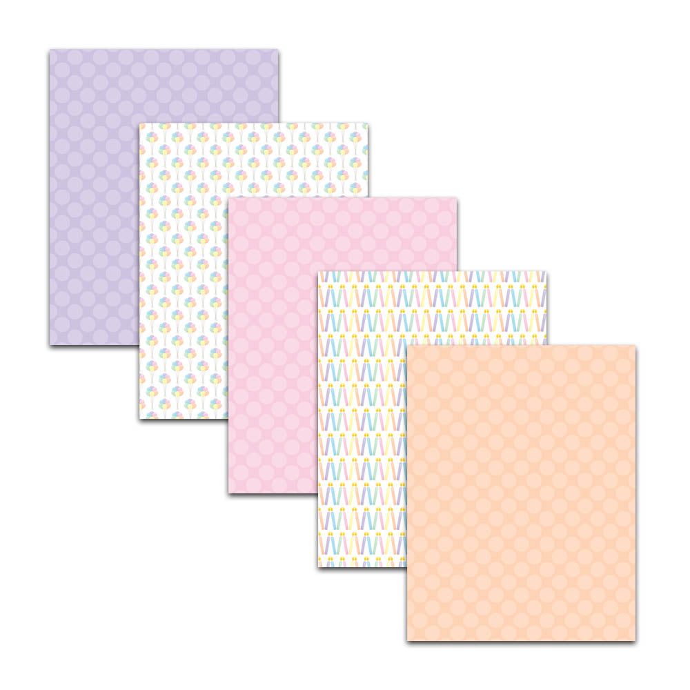 pastel birthday scrapbook paper 8.5x11