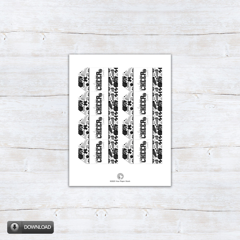 Black Silver Gray Cheerleading Gift Tags