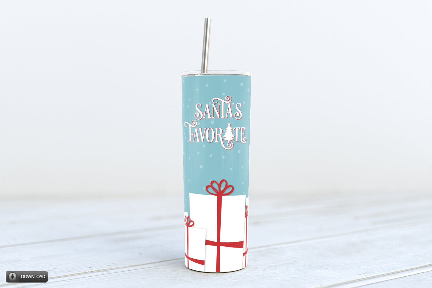 blue Christmas Santa's favorite skinny tumbler sublimation design instant download small business commerical use