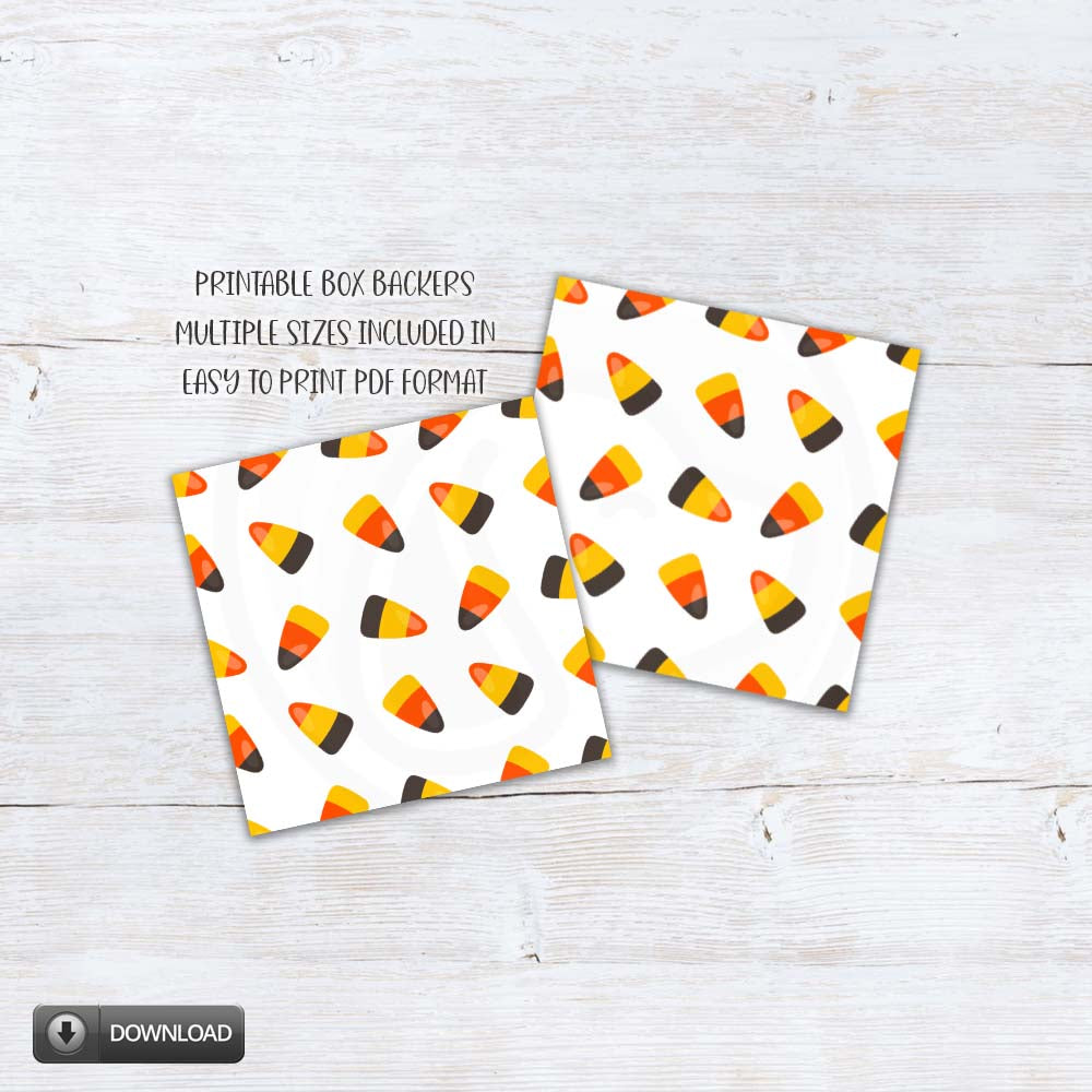Halloween Thanksgiving candy corn cookie box backers and liners