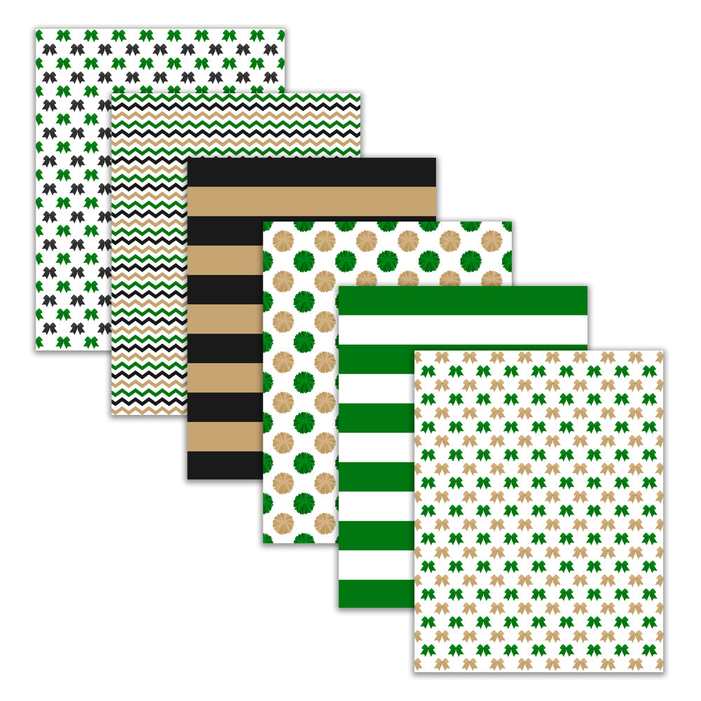 green and gold cheerleading digital paper
