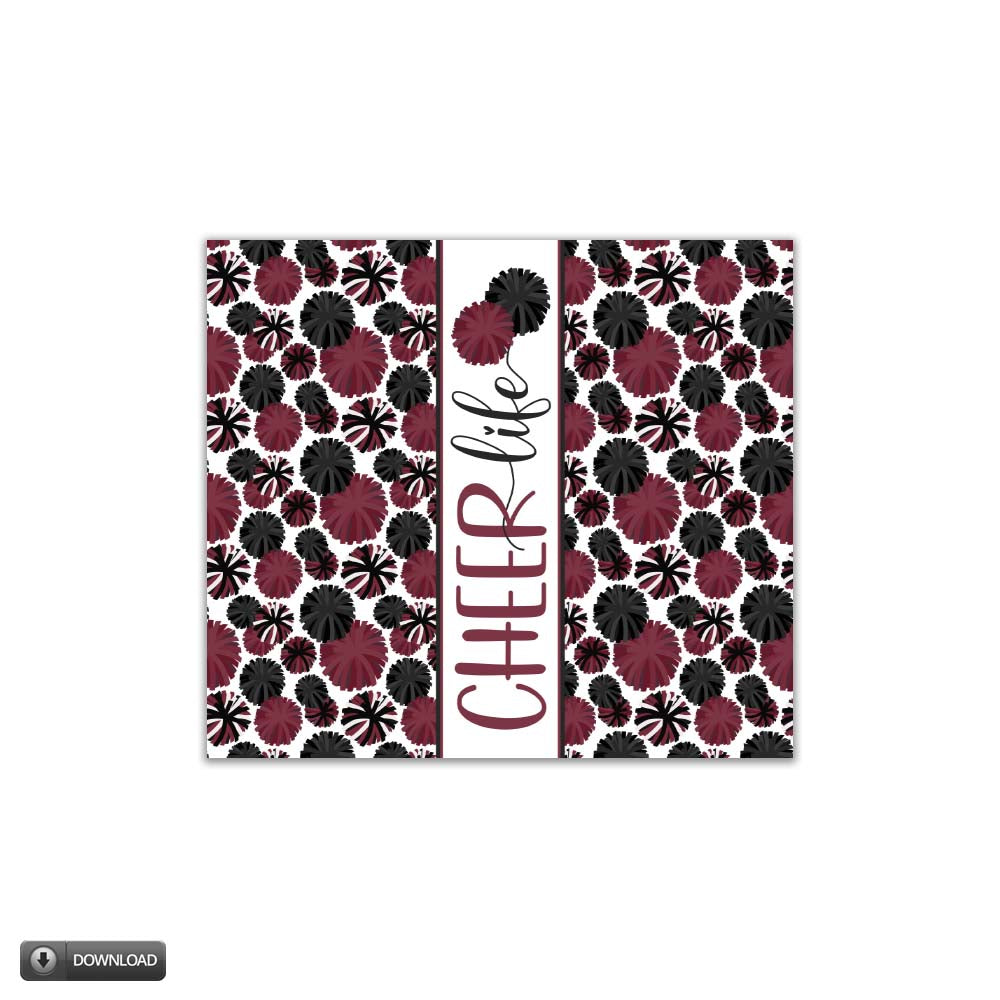 Pom-Pom Cheer Life 20oz Skinny Tumbler Subliamtion Design