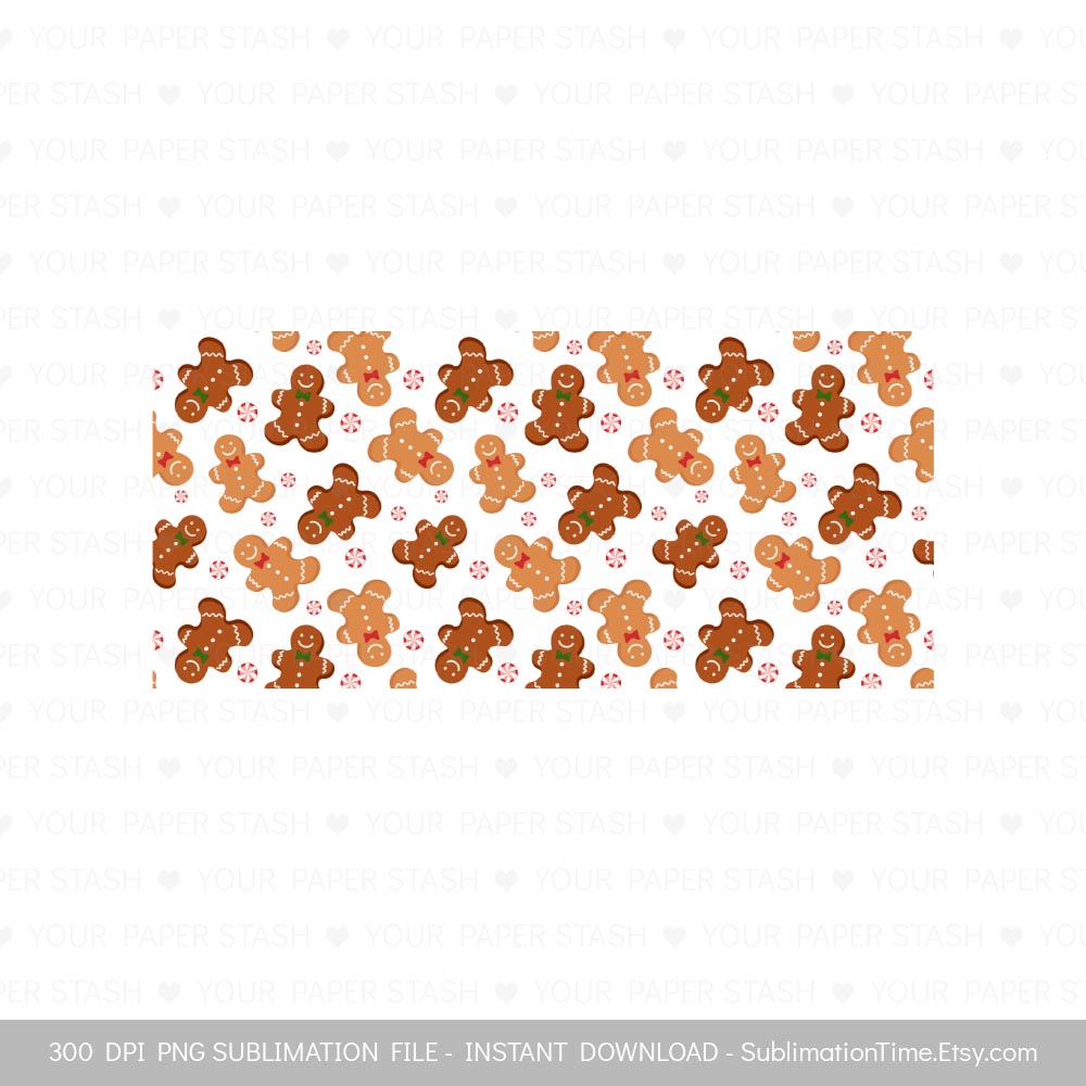 Christmas Gingerbread Sublimation Design for Glass Jars