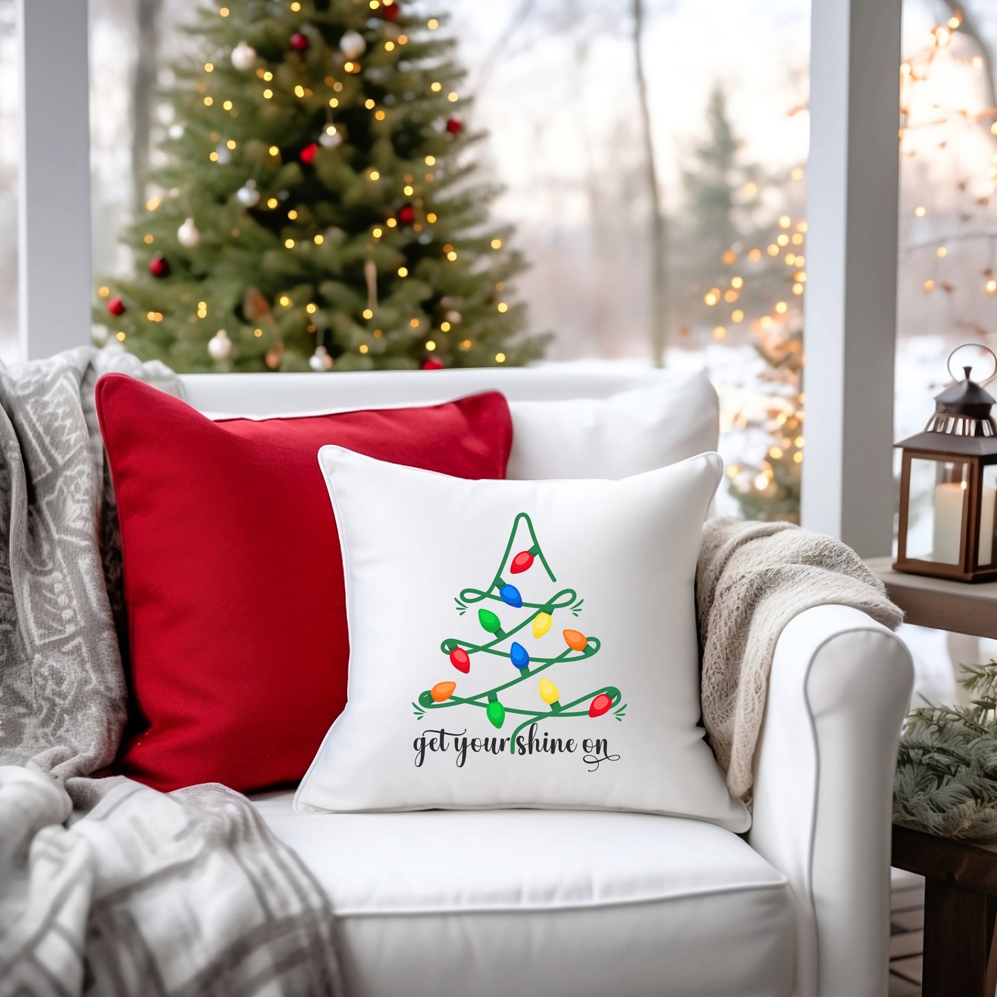 Christmas Tree Lights Sublimation PNG Design