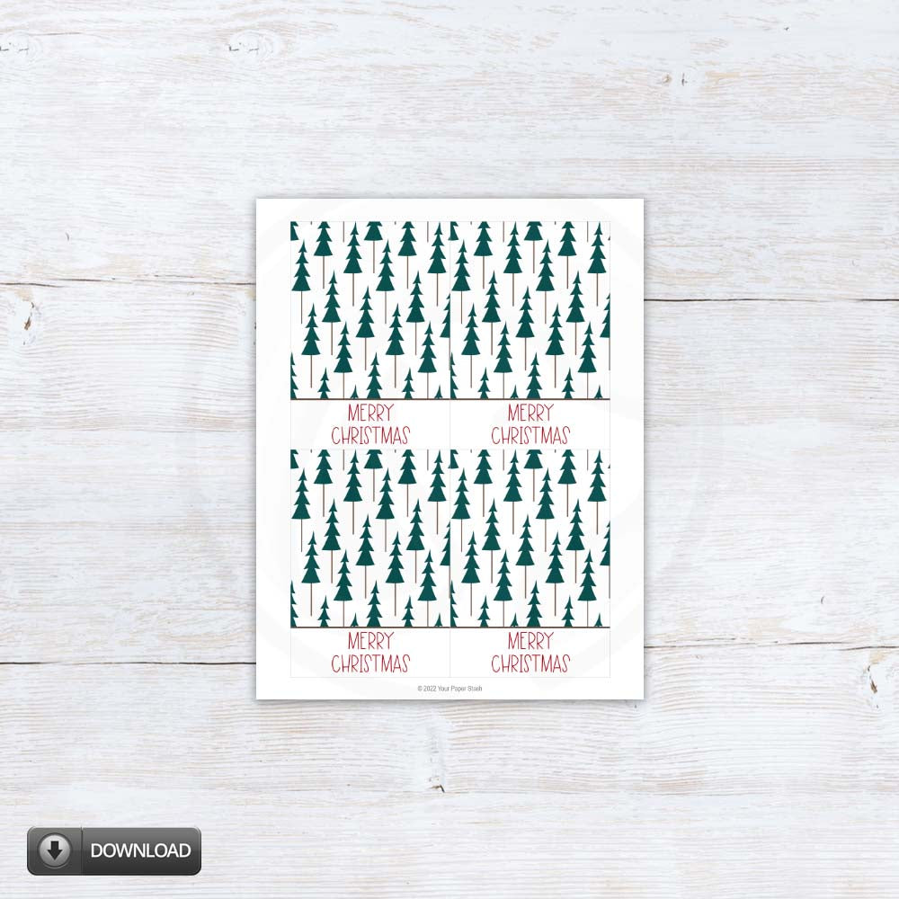 Christmas Tree Mini Cookie Card Printable