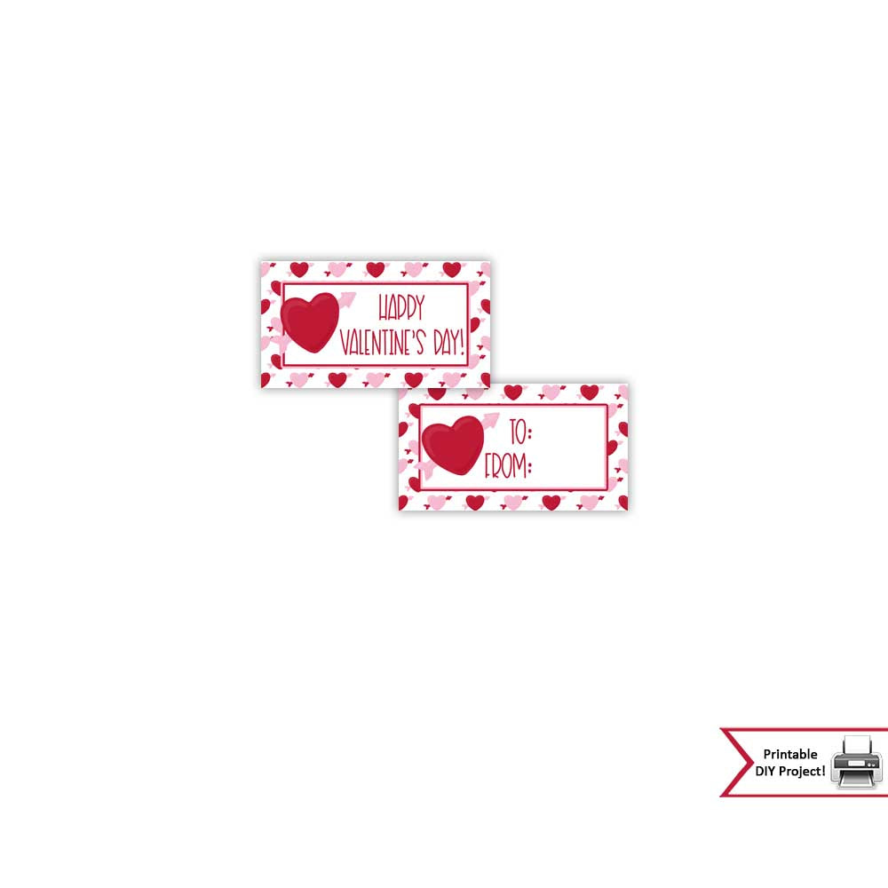 Valentines Day Printable Cupid Heart Treat Candy Cookie Bag Toppers