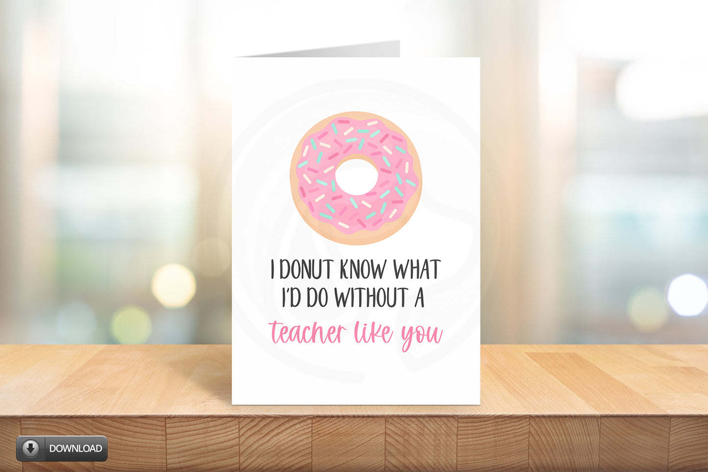 food pun donut card for teachers