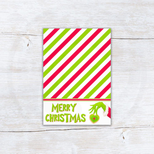Merry Christmas 3.5x5 mini cookie card backer for kids winter Christmas parties