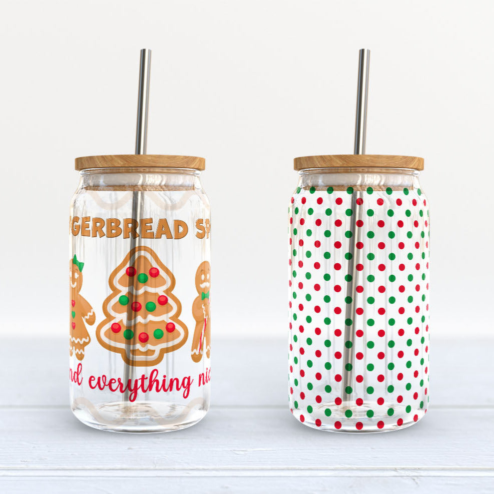 gingerbread spice and everything nice beer can sublimation png design