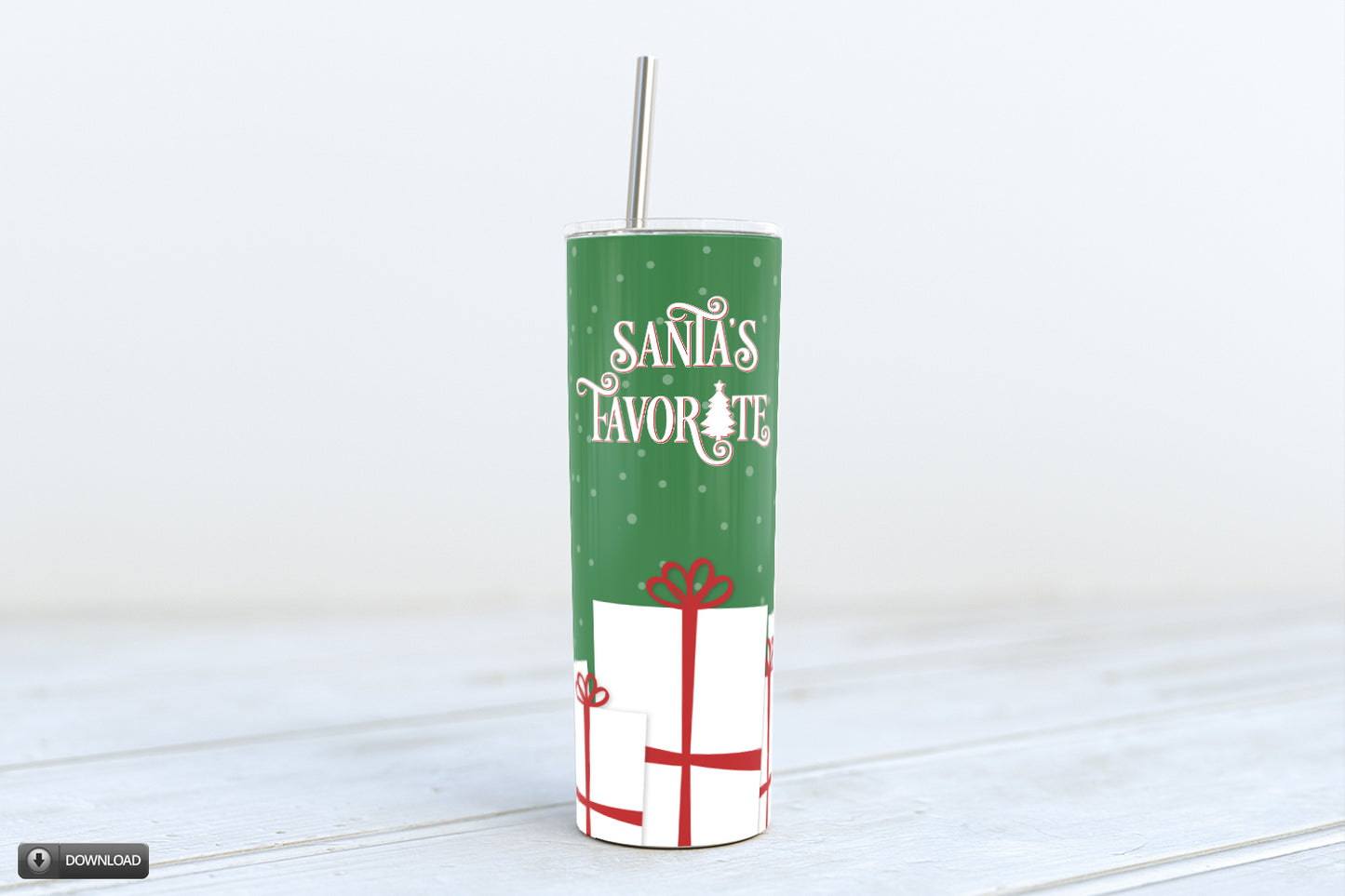 Red Green Santa's Favorite Skinny Tumbler Sublimation PNG