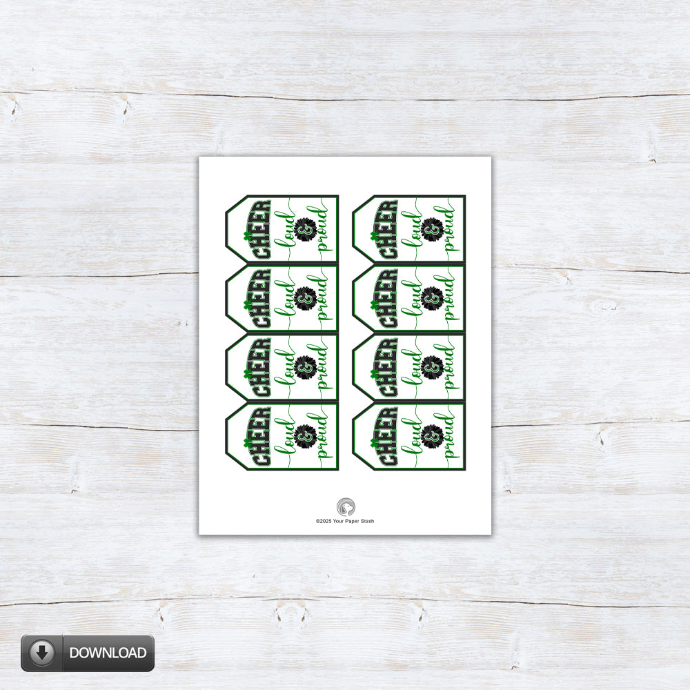 cheer loud and proud gift tags