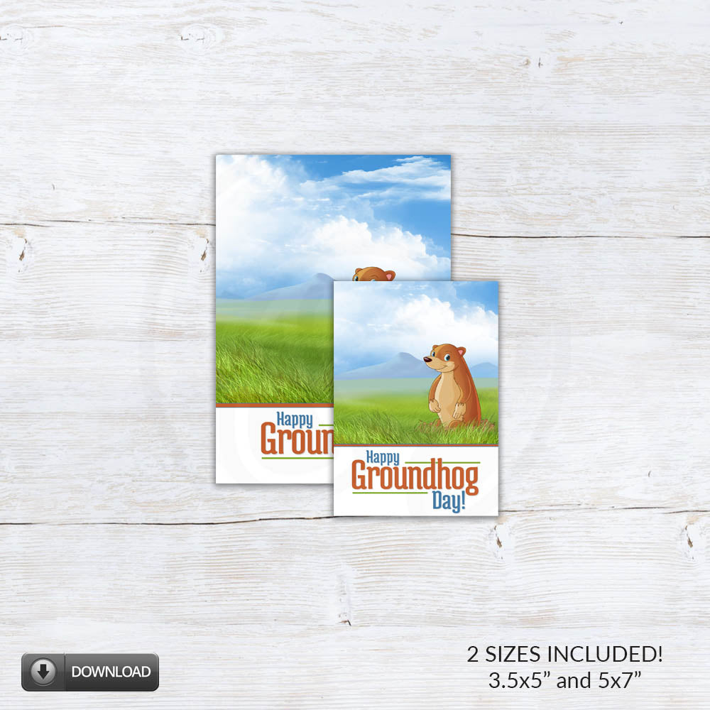 printable groundhog day cookie card backers and tags for packaging