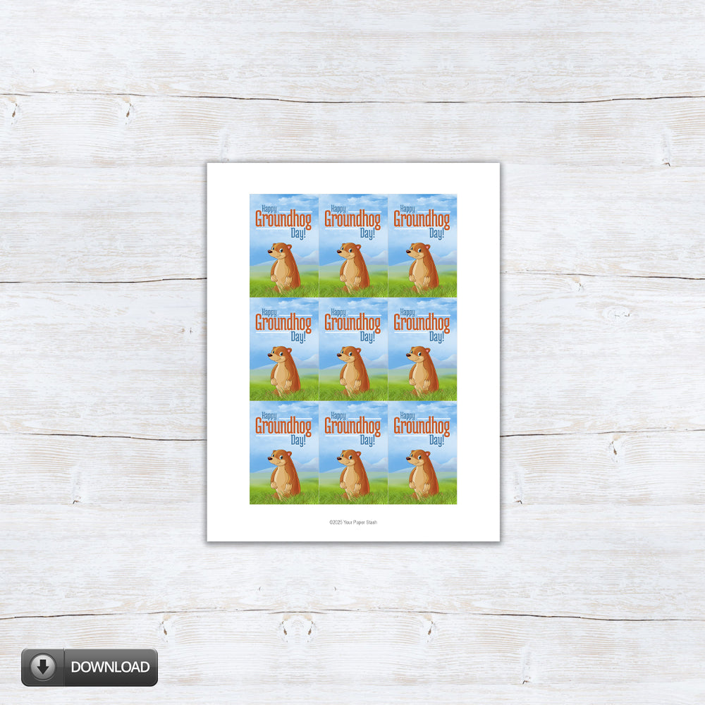 happy groundhog day printable gift tags