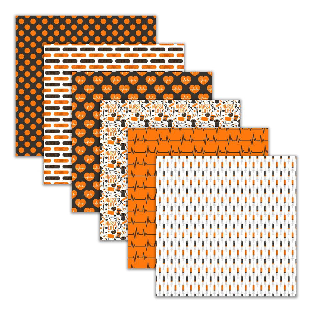 halloween nurse life ekg heartbeat digital papers