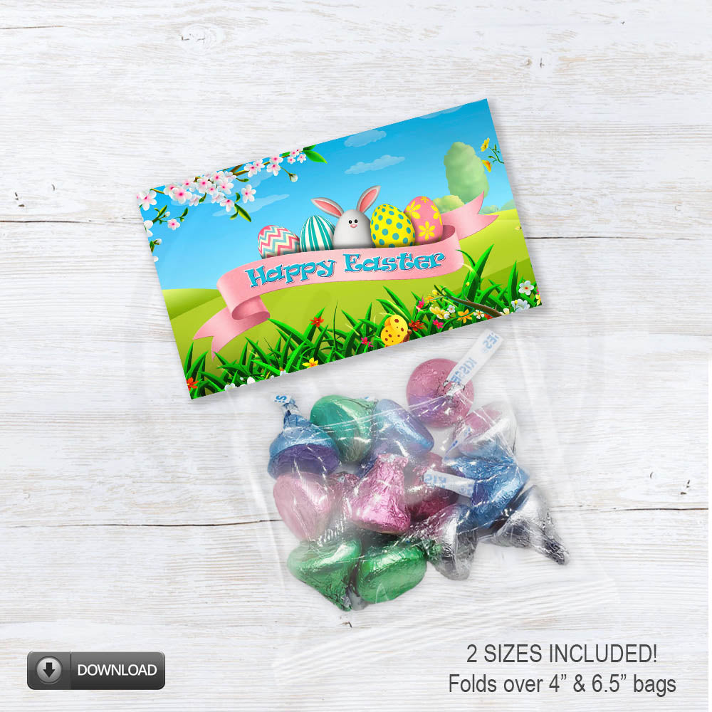 Printable Easter cookie candy and treat bag toppers