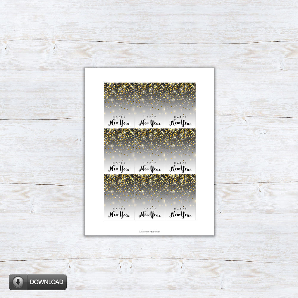 new year's eve gift tags for wine bottles cookie bags and gifts printable download