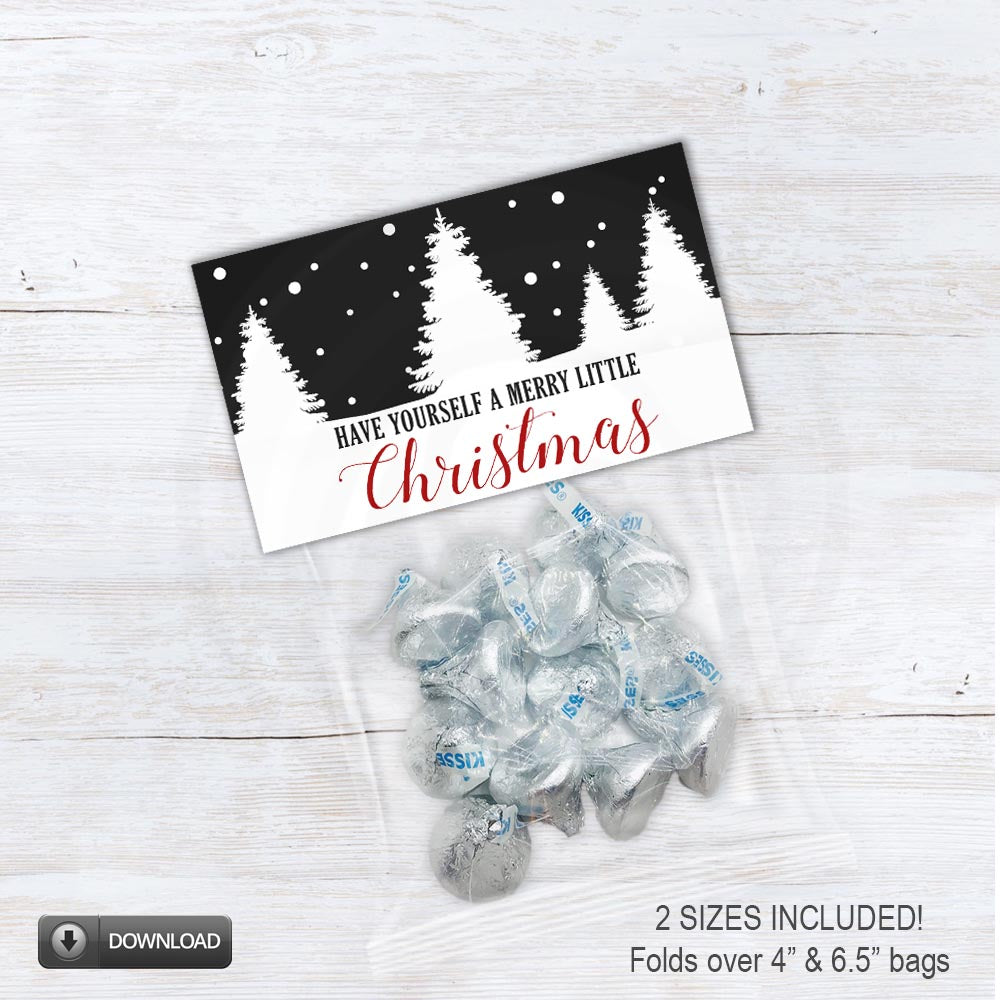 winter wonderland have yourself a merry little Christmas bag toppers for cookies and candy - 2 sizes