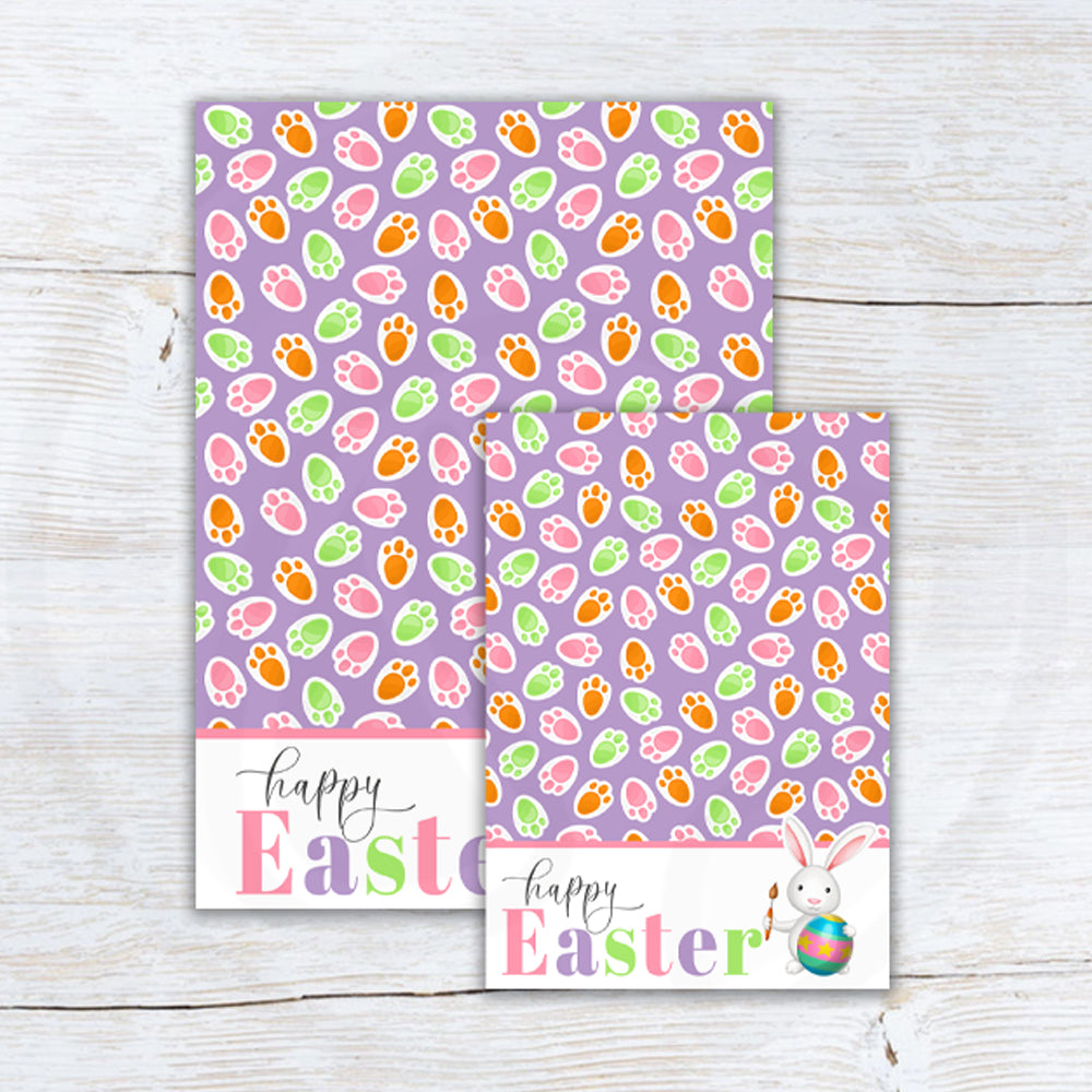 printable Happy Easter bunny mini and large cookie card backers 3.5x5 and 5x7 sizes
