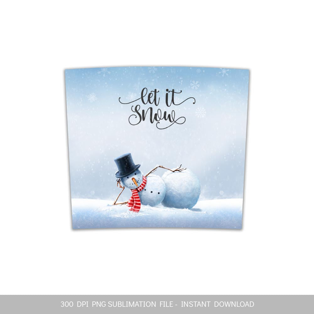 Snowman 20oz Skinny Tumbler Sublimation Design