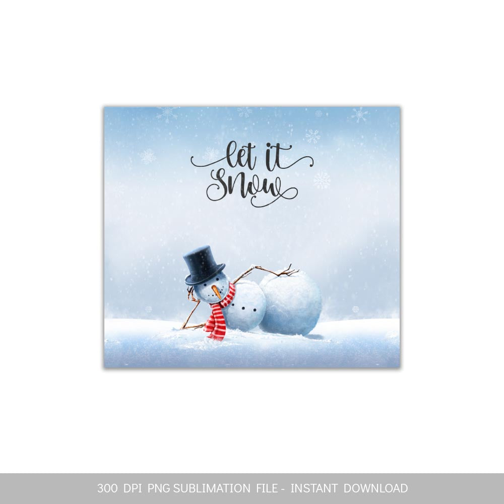 Snowman 20oz Skinny Tumbler Sublimation Design