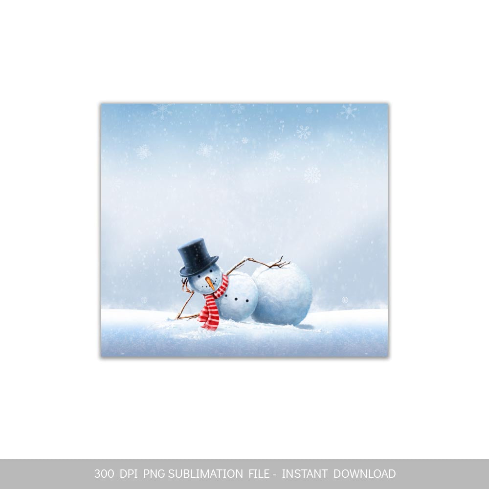 Snowman 20oz Skinny Tumbler Sublimation Design