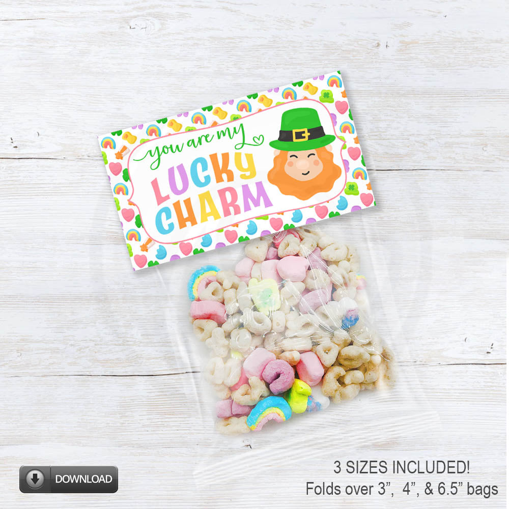 st. patricks day lucky charm bag topper