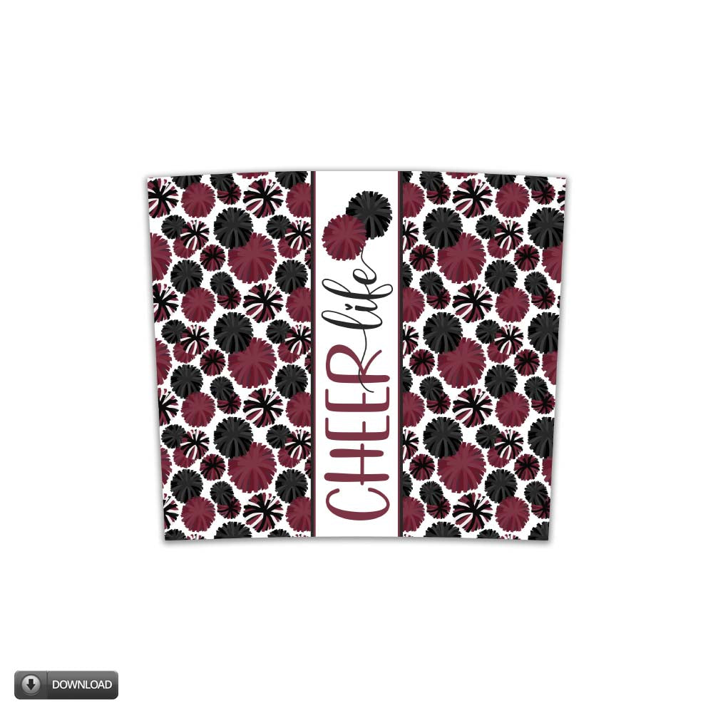 Pom-Pom Cheer Life 20oz Skinny Tumbler Subliamtion Design
