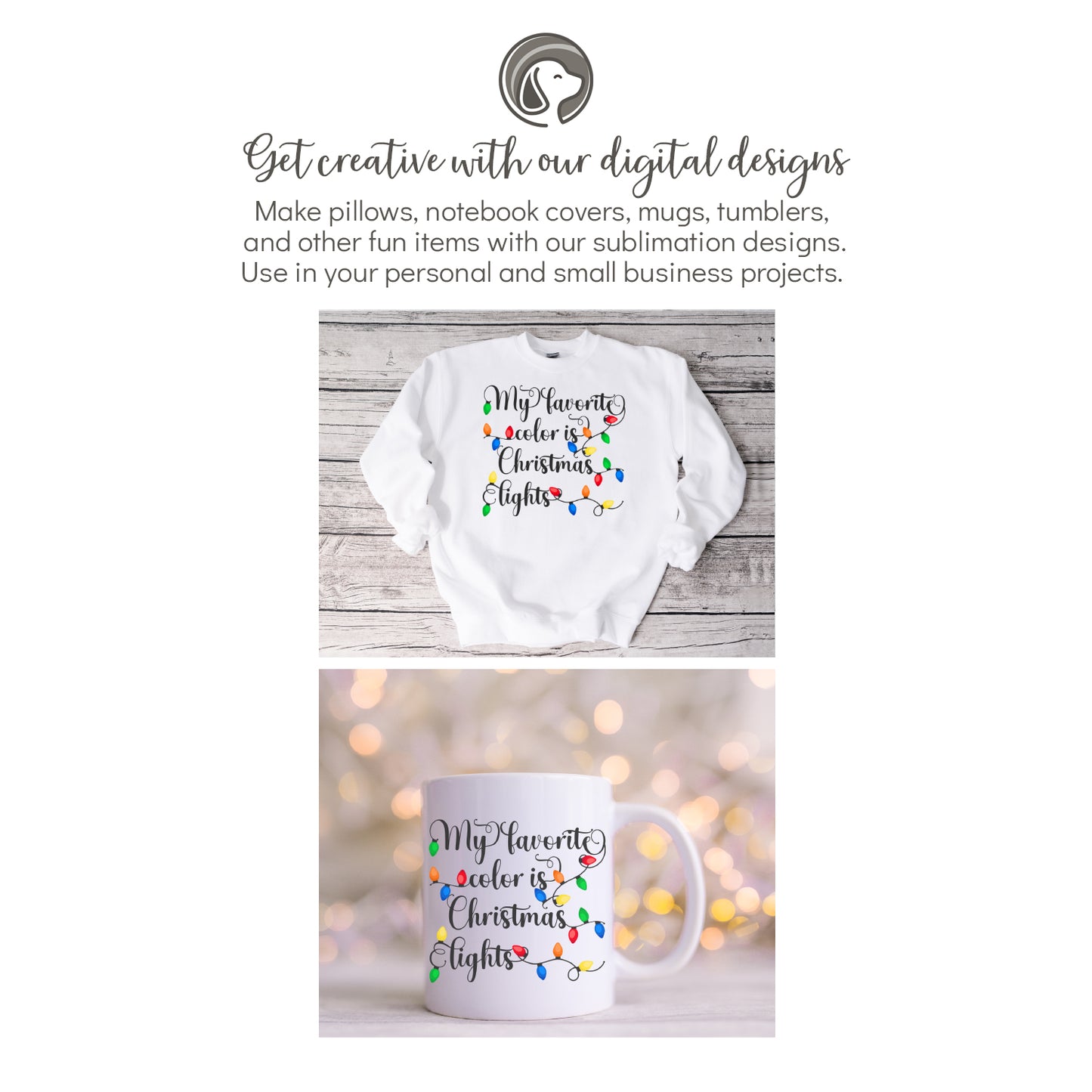 Christmas Lights Favorite Color Sublimation PNG