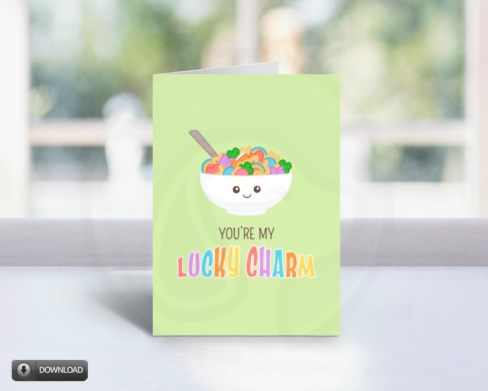 St Patricks Day Lucky Pun Greeting Card for Teachers Children Boyfriend Girlfriend