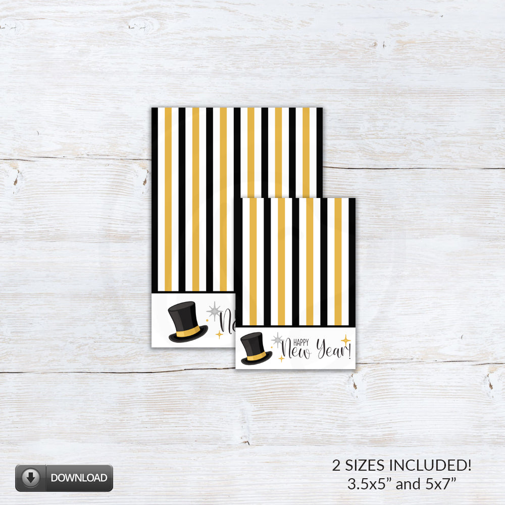 New Year's Eve printable cookie cards