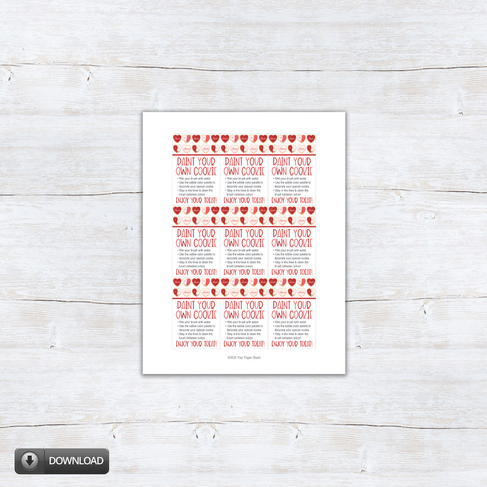 Valentine's Day Paint Your Own Cookie Tags