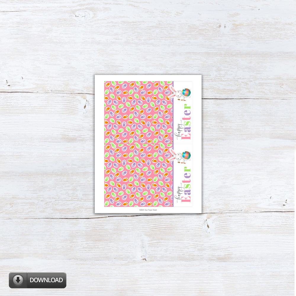 Easter bunny footprint 5x7 note cards and large cookie card backers