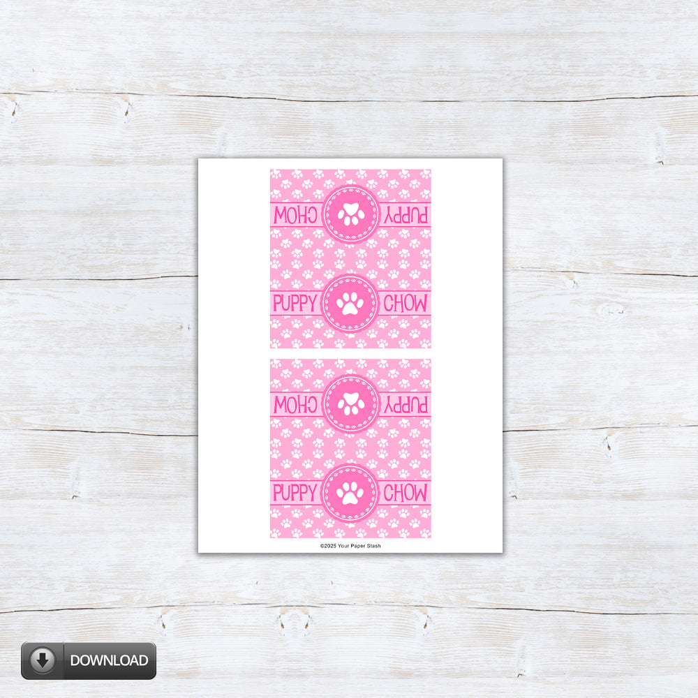 pink puppy chow treat bag toppers