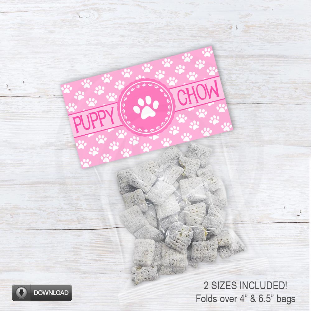 printable puppy chow treat bag toppers