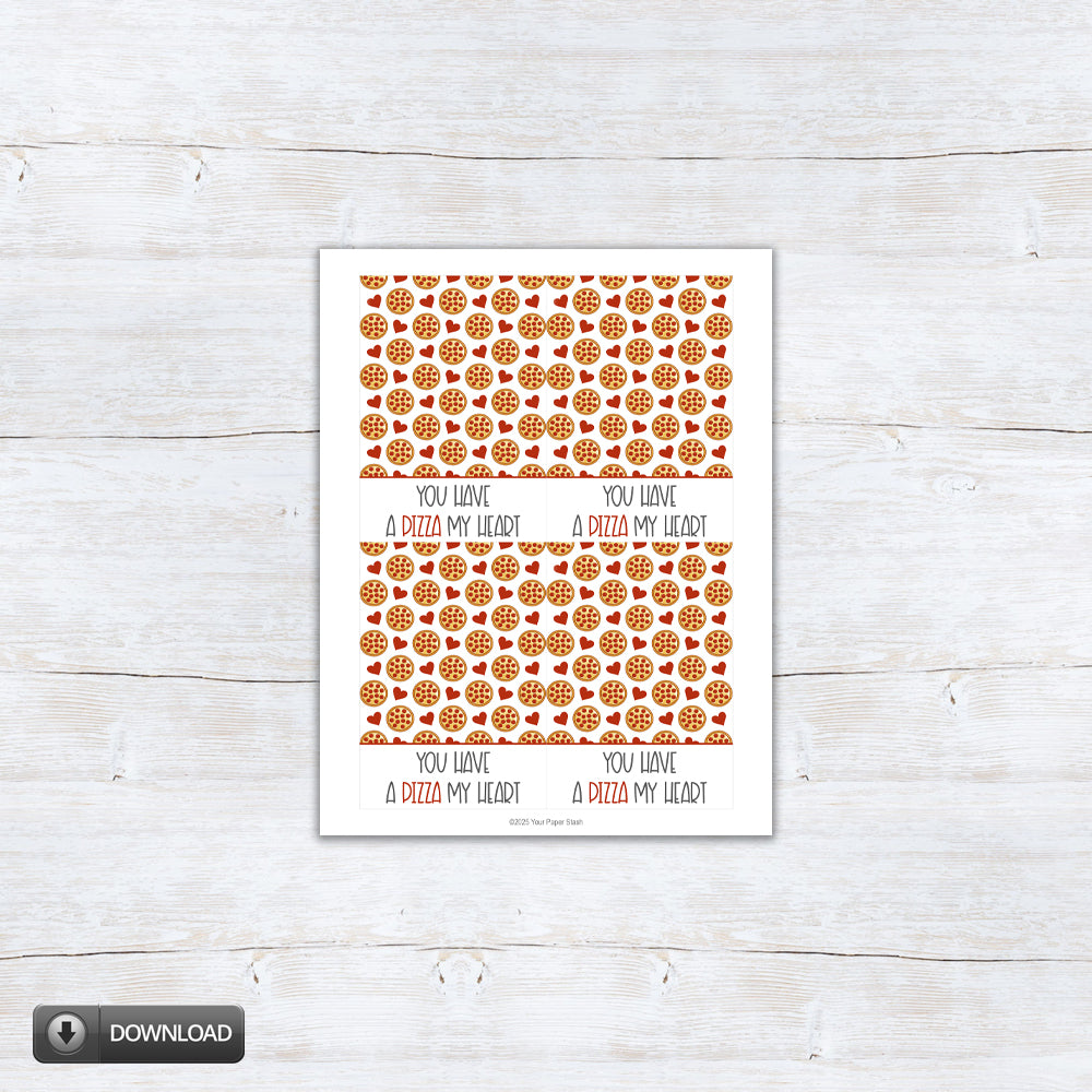 printable pizza cookie cards