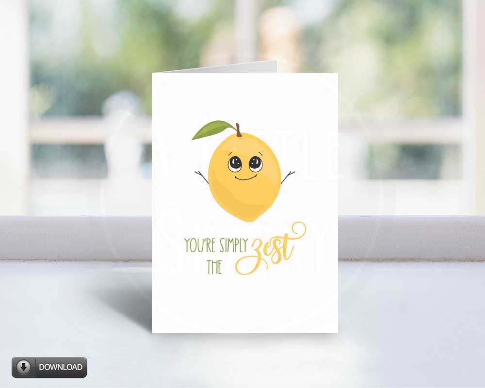 kawaii food pun printable card
