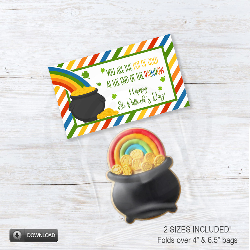 st patricks day printable treat bag toppers