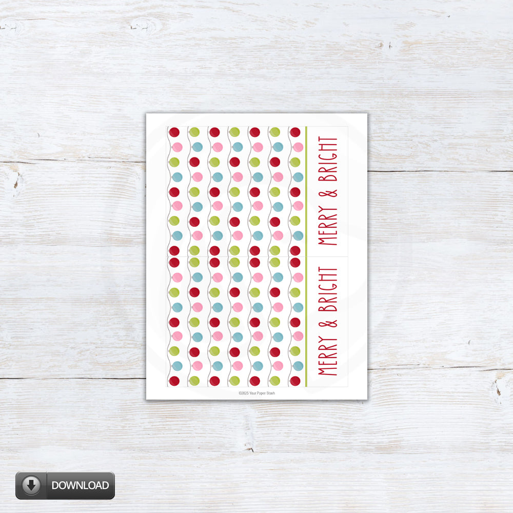 Christmas Ornament Merry And Bright Cookie Card