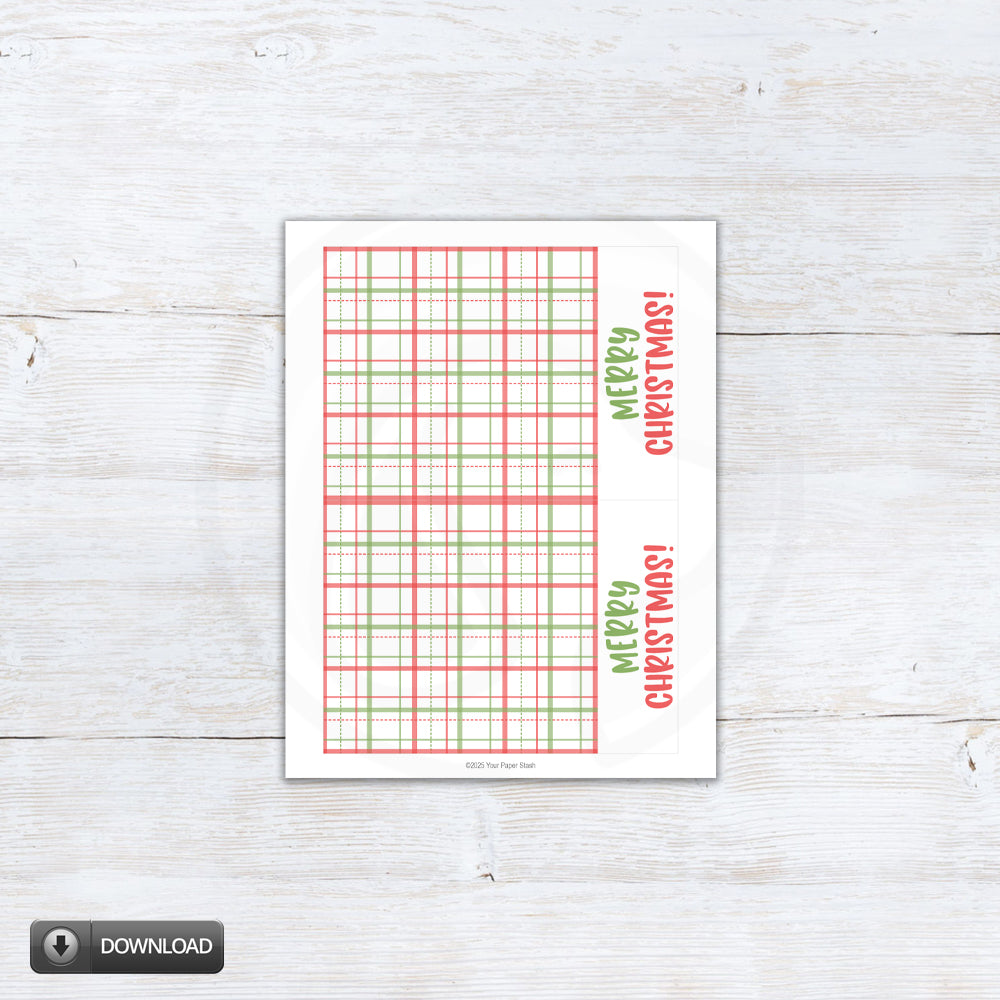 5x7 Merry Christmas note cards and wish lists - download