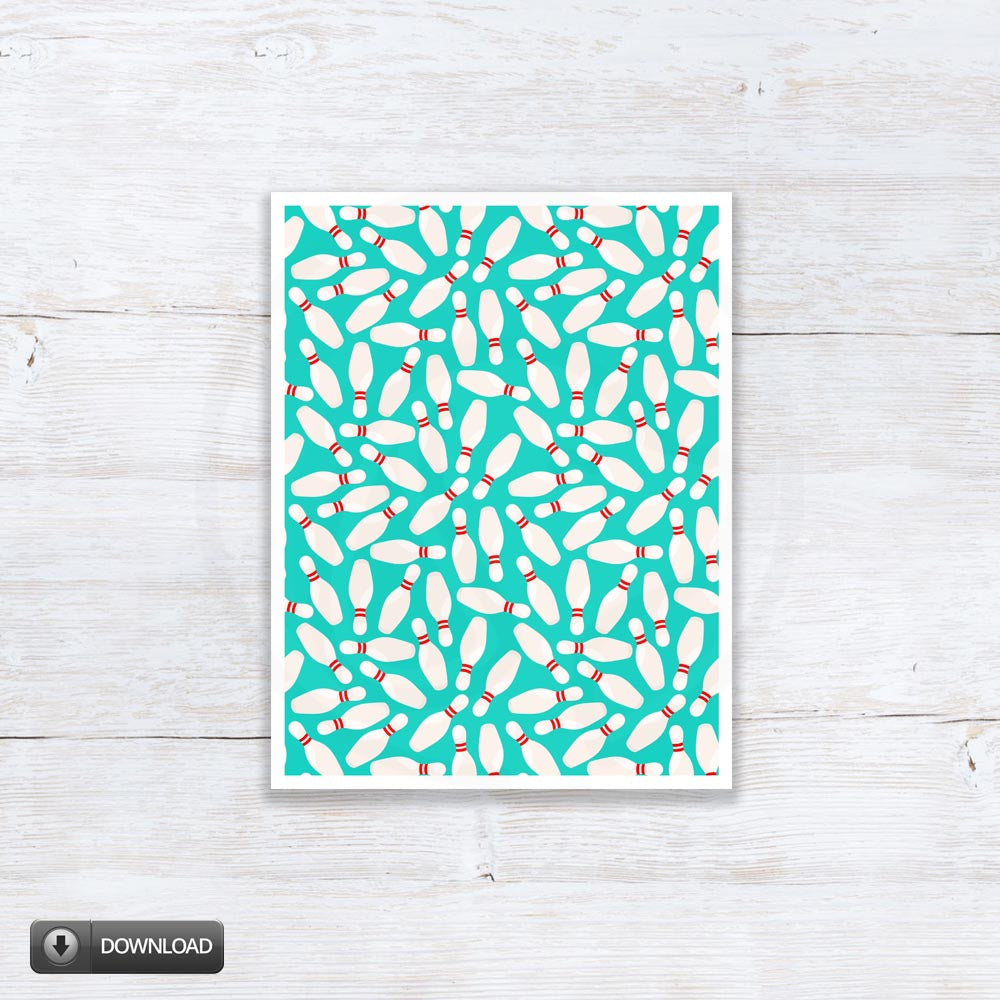 Printable Bowling Cookie Box Backers and Cards