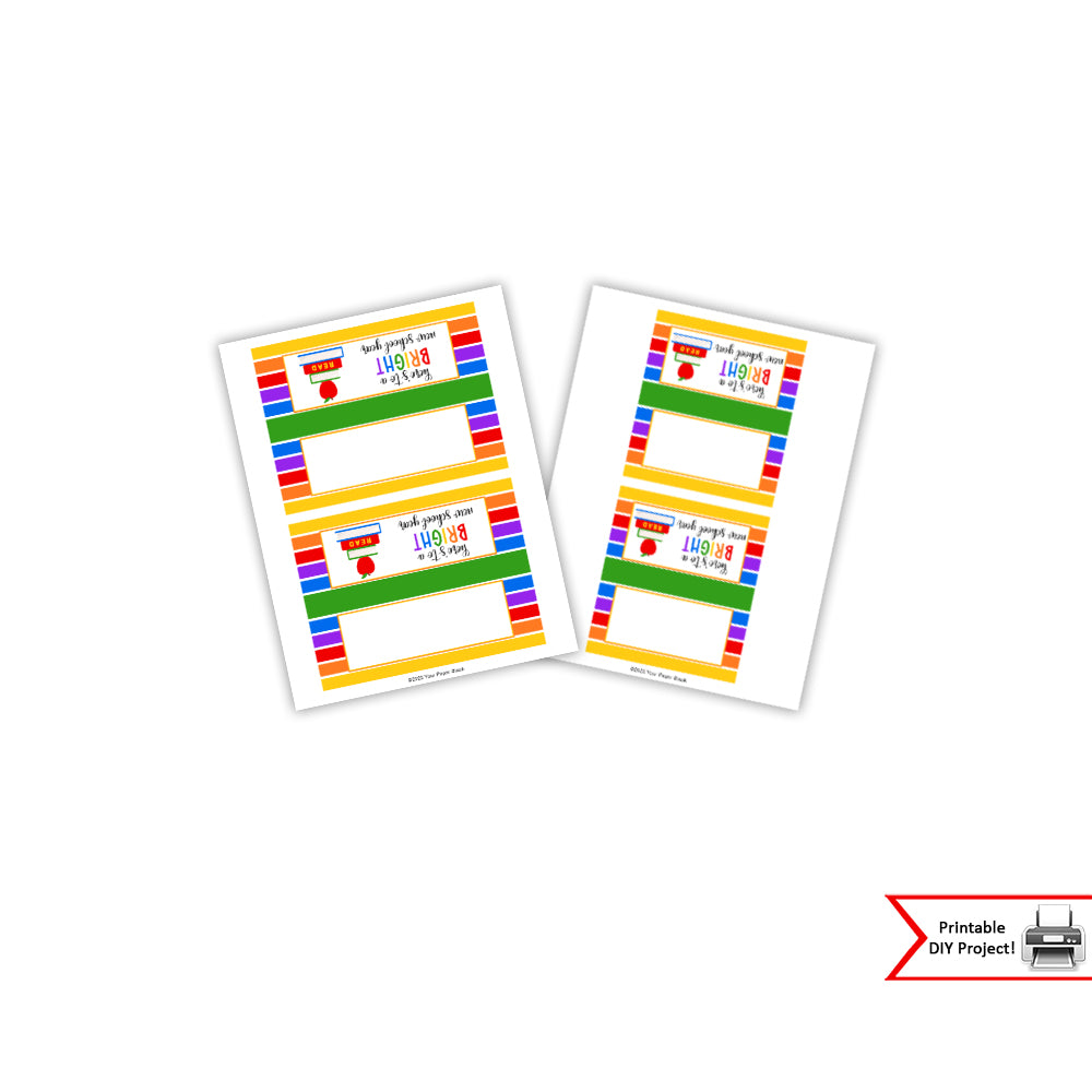 kids first day of school printable bag toppers