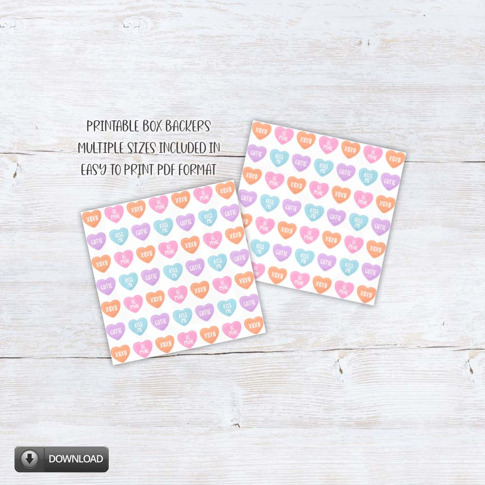 printable valentines day conversation heart cookie cards tags and backers