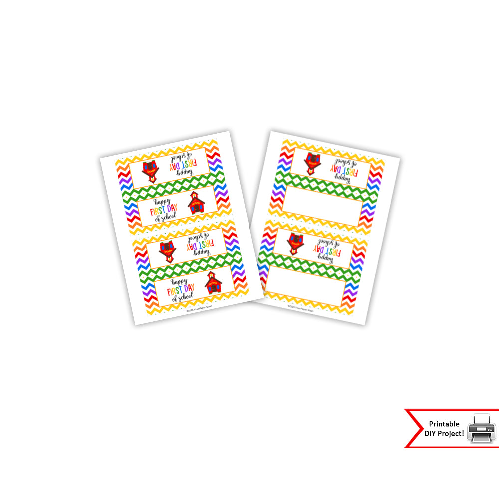 printable 1st day back to school treat and candy bag toppers, gifts for students, gifts for teachers